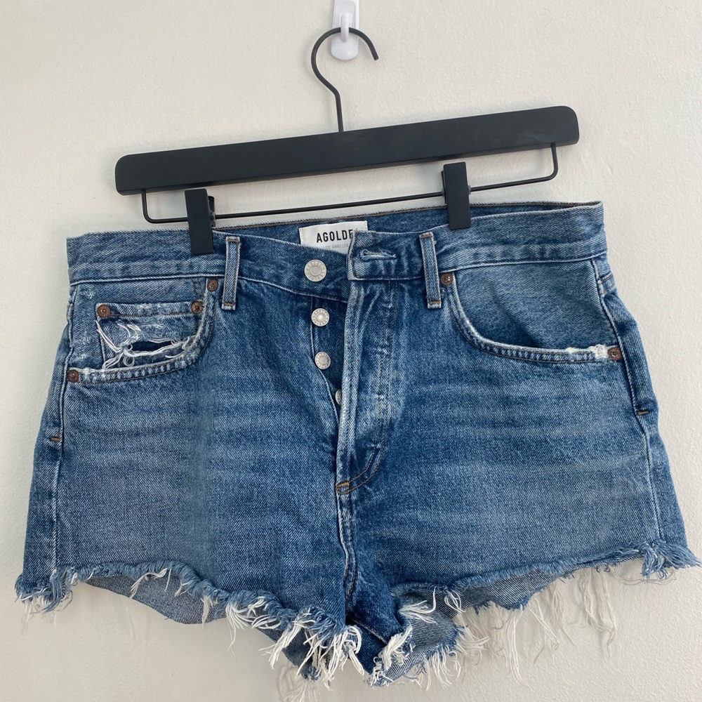 AGOLDE Denim cutoff shorts, button up, size 27